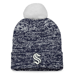 Seattle Kraken Fanatics Women's Glimmer Cuffed Knit Hat with Pom - Deep Sea Blue | Fanatics near me