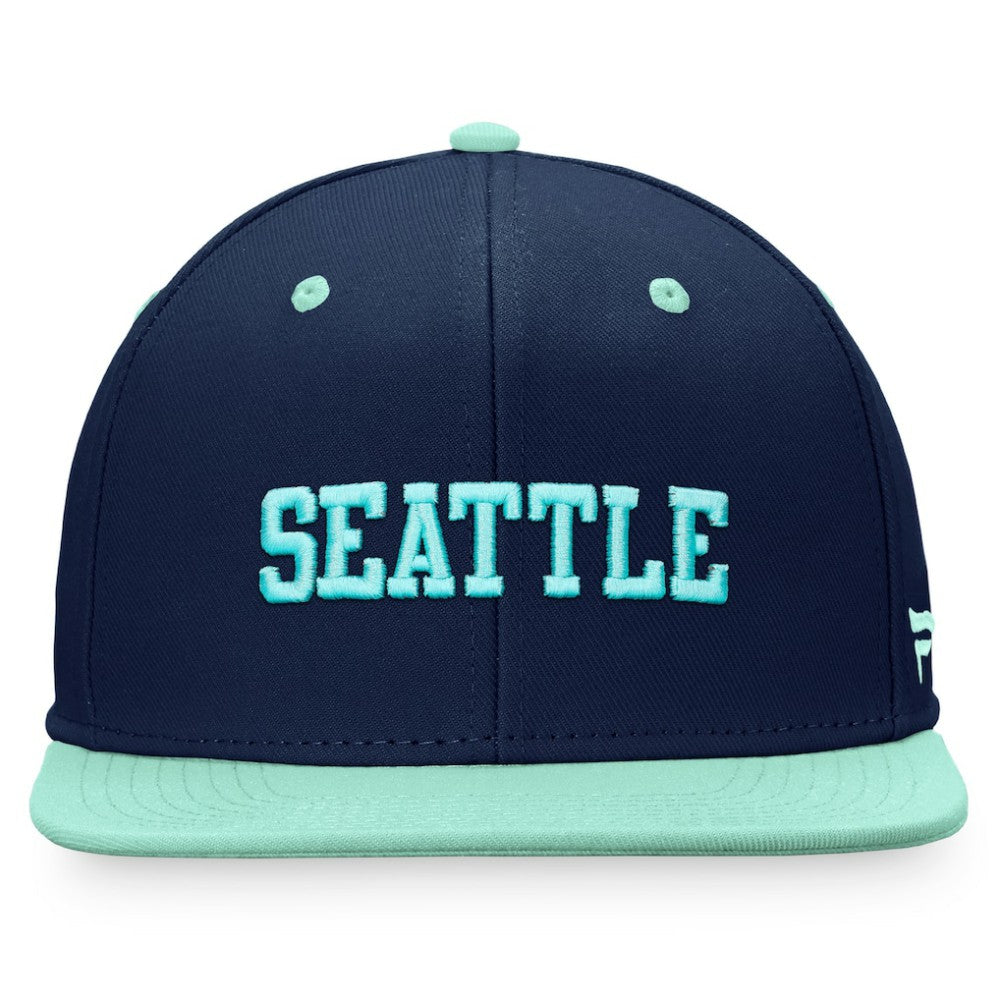 Seattle Kraken Fanatics Heritage City Two-Tone Snapback Hat - Deep Sea Blue/Light Blue | Fanatics near me