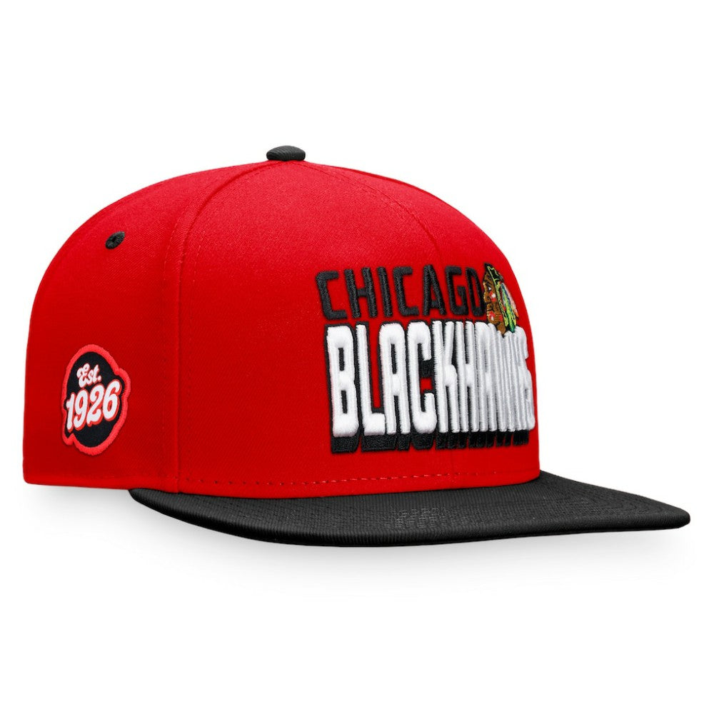 Chicago Blackhawks Fanatics Heritage Retro Two-Tone Snapback Hat - Red/Black | Fanatics discount