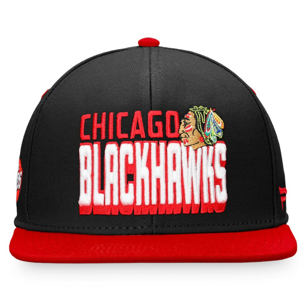 Chicago Blackhawks Fanatics Heritage Retro Two-Tone Snapback Hat - Black/Red | Fanatics sale