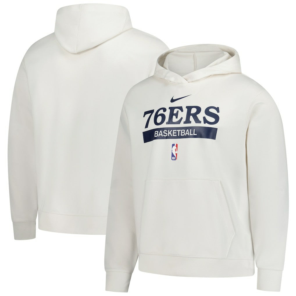 Nike Philadelphia 76ers 2022/23 Spotlight On-Court Practice Performance Pullover Hoodie Cream