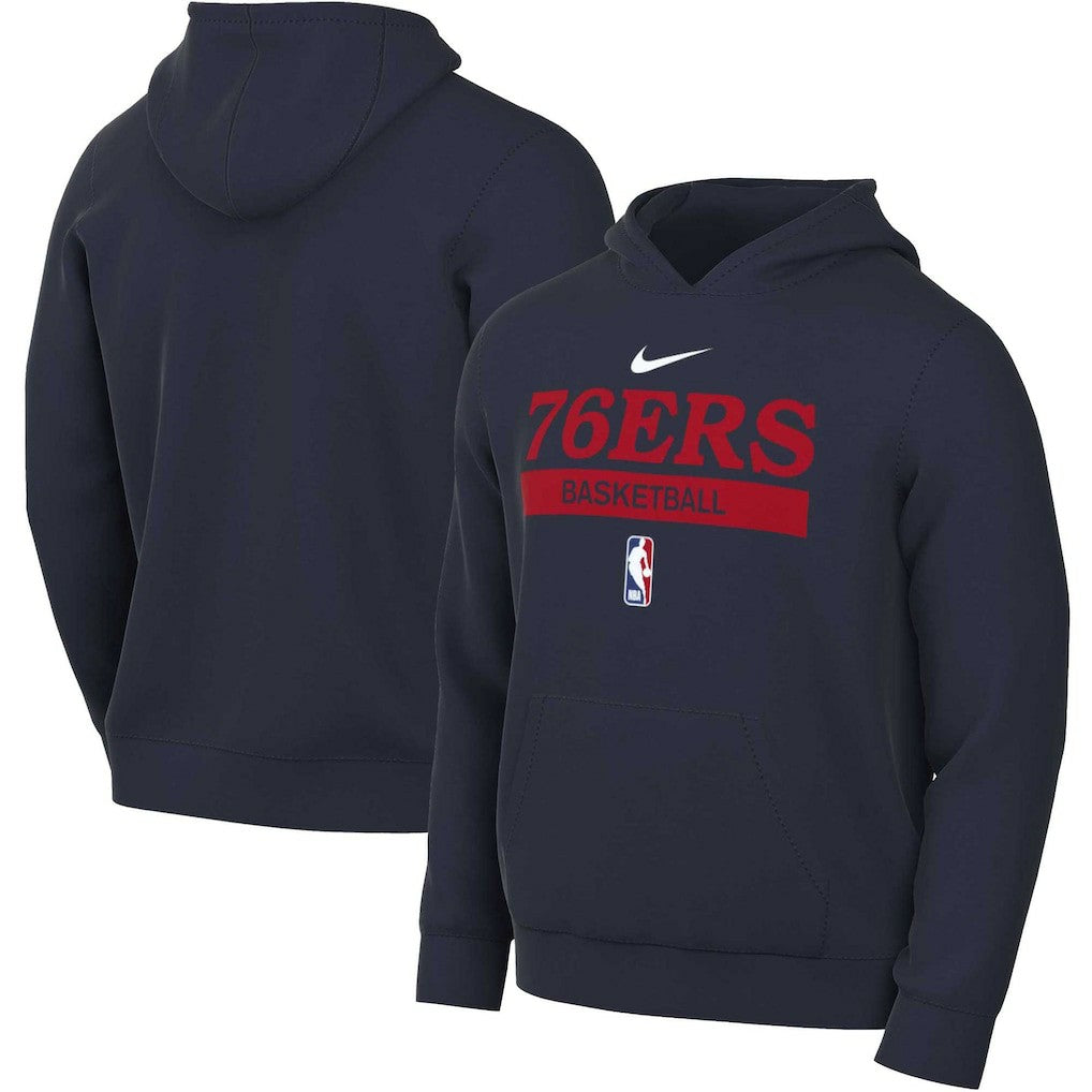 Nike Philadelphia 76ers 2022/23 Spotlight On-Court Practice Performance Pullover Hoodie Navy