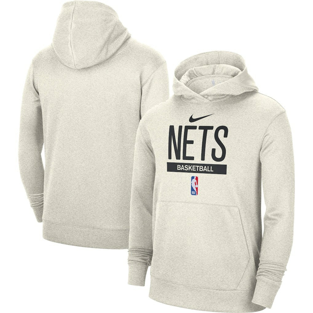 Nike Brooklyn Nets 2022/23 Spotlight On-Court Practice Performance Pullover Hoodie Cream