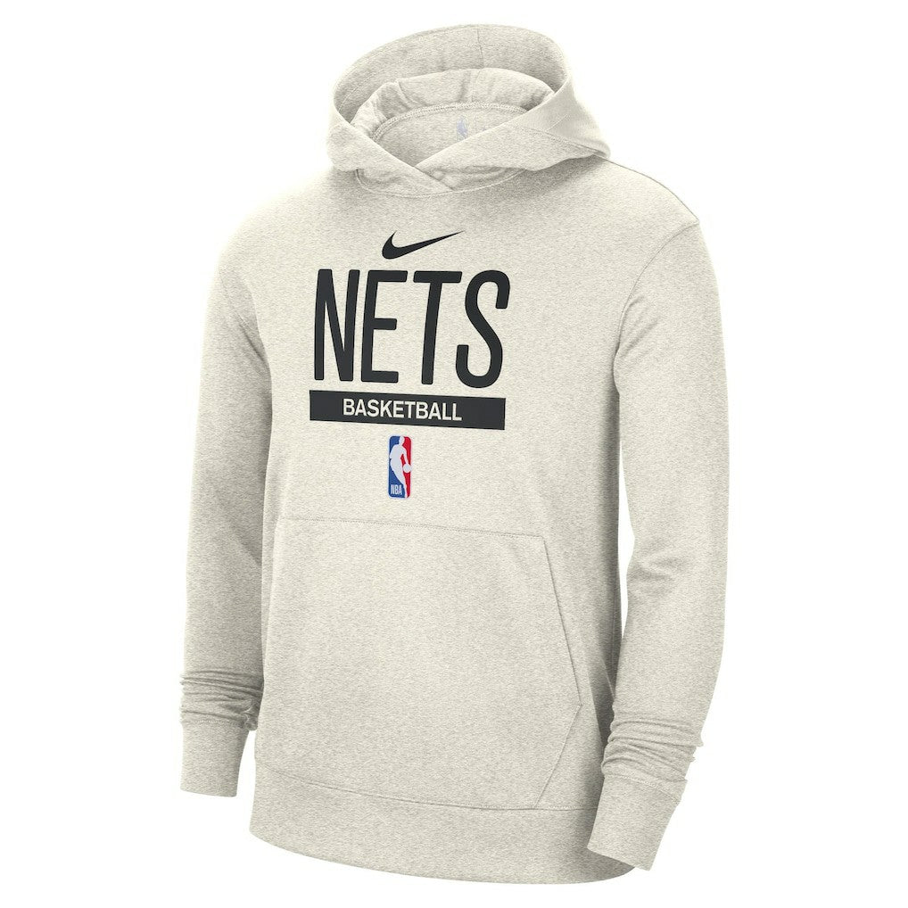 Nike Brooklyn Nets 2022/23 Spotlight On-Court Practice Performance Pullover Hoodie Cream