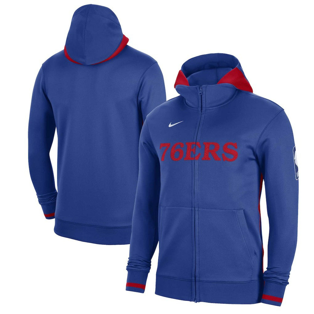 Nike Philadelphia 76ers Authentic Showtime Performance Full-Zip Hoodie Royal
