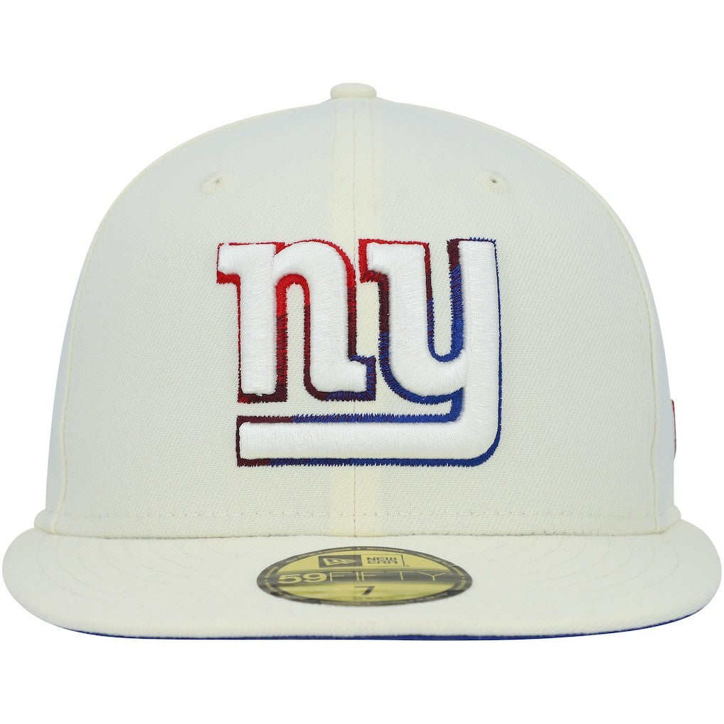 New York Giants New Era Chrome Color Dim 59FIFTY Fitted Hat - Cream - NFL