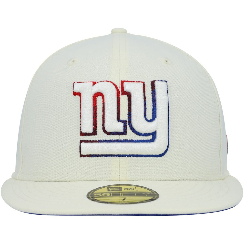 New York Giants New Era Chrome Color Dim 59FIFTY Fitted Hat - Cream - NFL