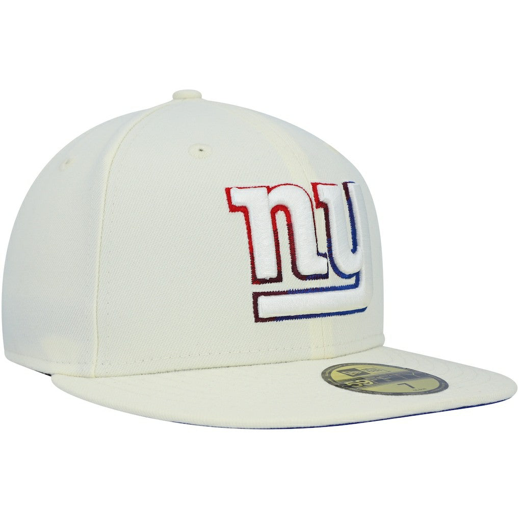 New York Giants New Era Chrome Color Dim 59FIFTY Fitted Hat - Cream - NFL