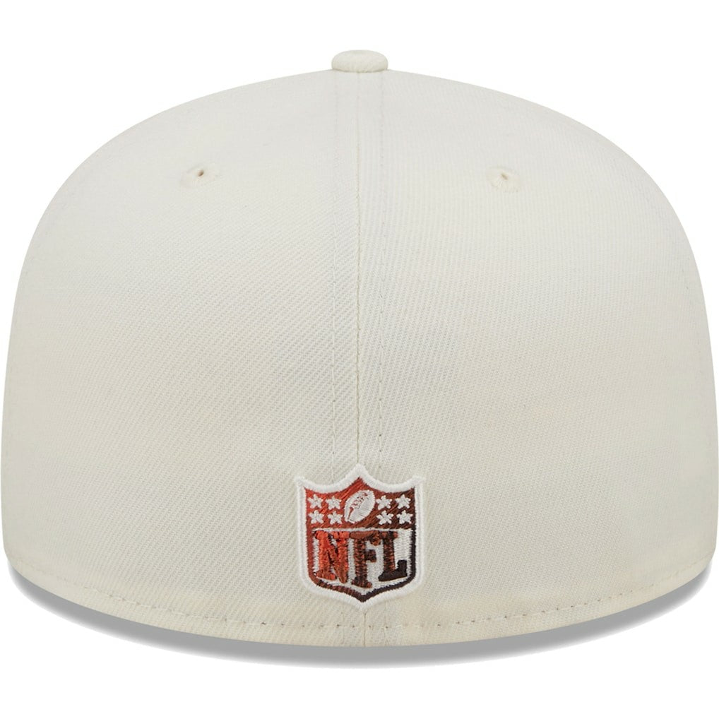 Cleveland Browns New Era Chrome Color Dim 59FIFTY Fitted Hat - Cream - NFL