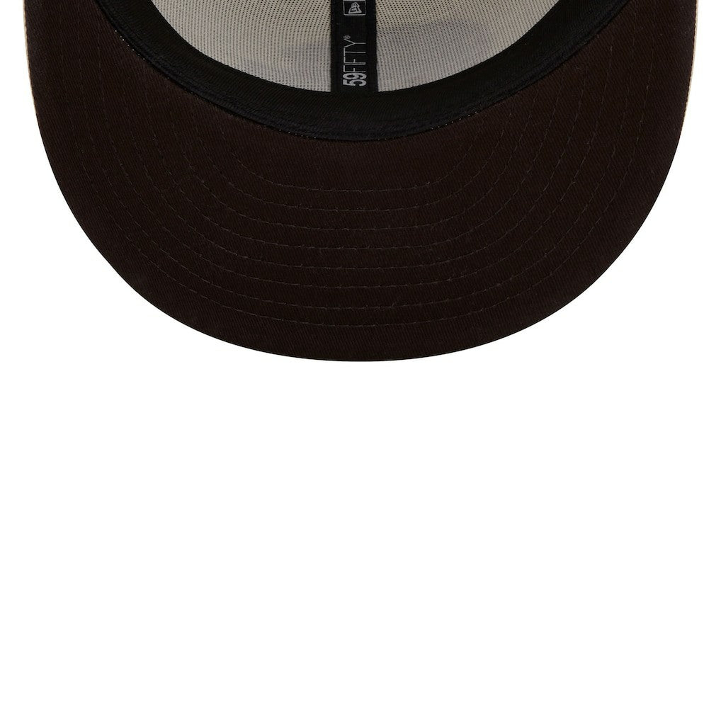 Cleveland Browns New Era Chrome Color Dim 59FIFTY Fitted Hat - Cream - NFL