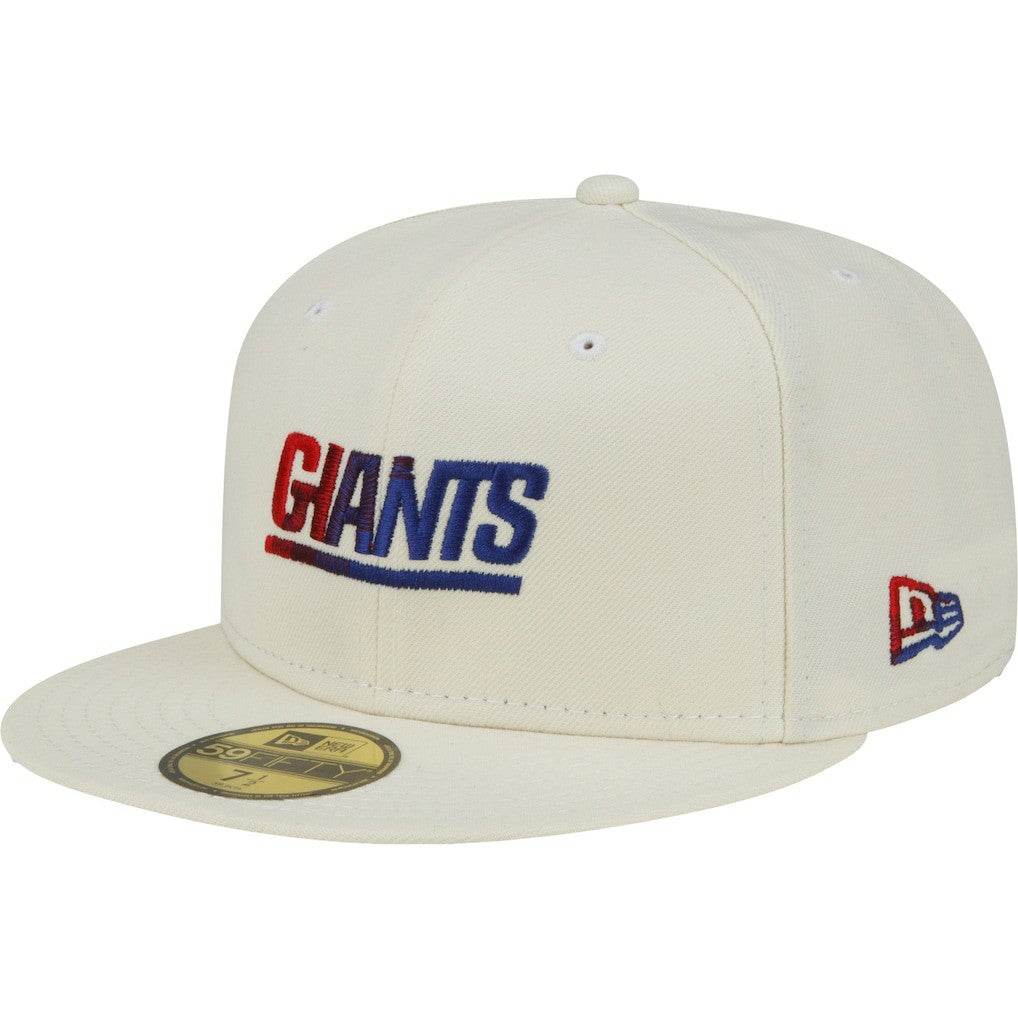 New York Giants New Era Chrome Color Dim 59FIFTY Fitted Hat - Cream - NFL