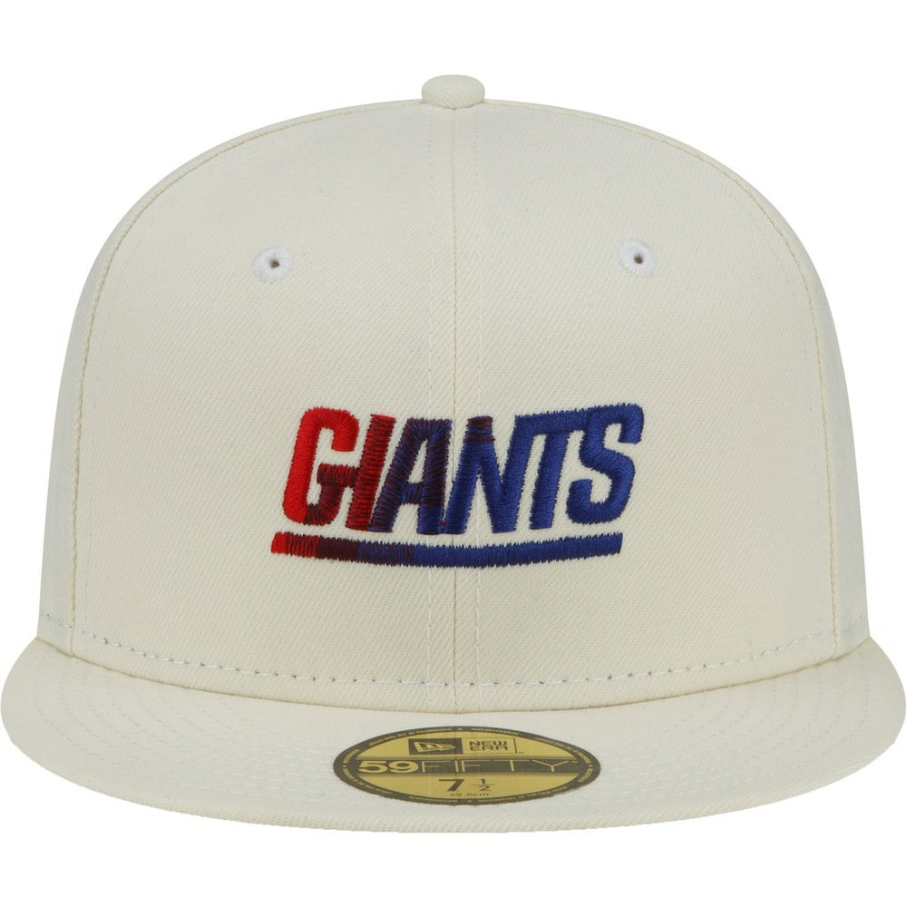New York Giants New Era Chrome Color Dim 59FIFTY Fitted Hat - Cream - NFL