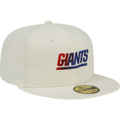 New York Giants New Era Chrome Color Dim 59FIFTY Fitted Hat - Cream - NFL