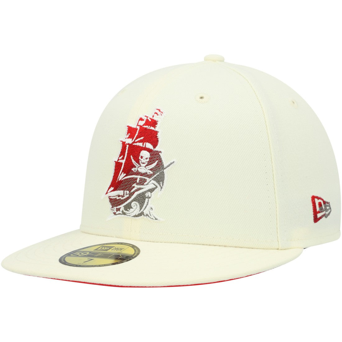 Tampa Bay Buccaneers New Era Chrome Color Dim 59FIFTY Fitted Hat - Cream - NFL