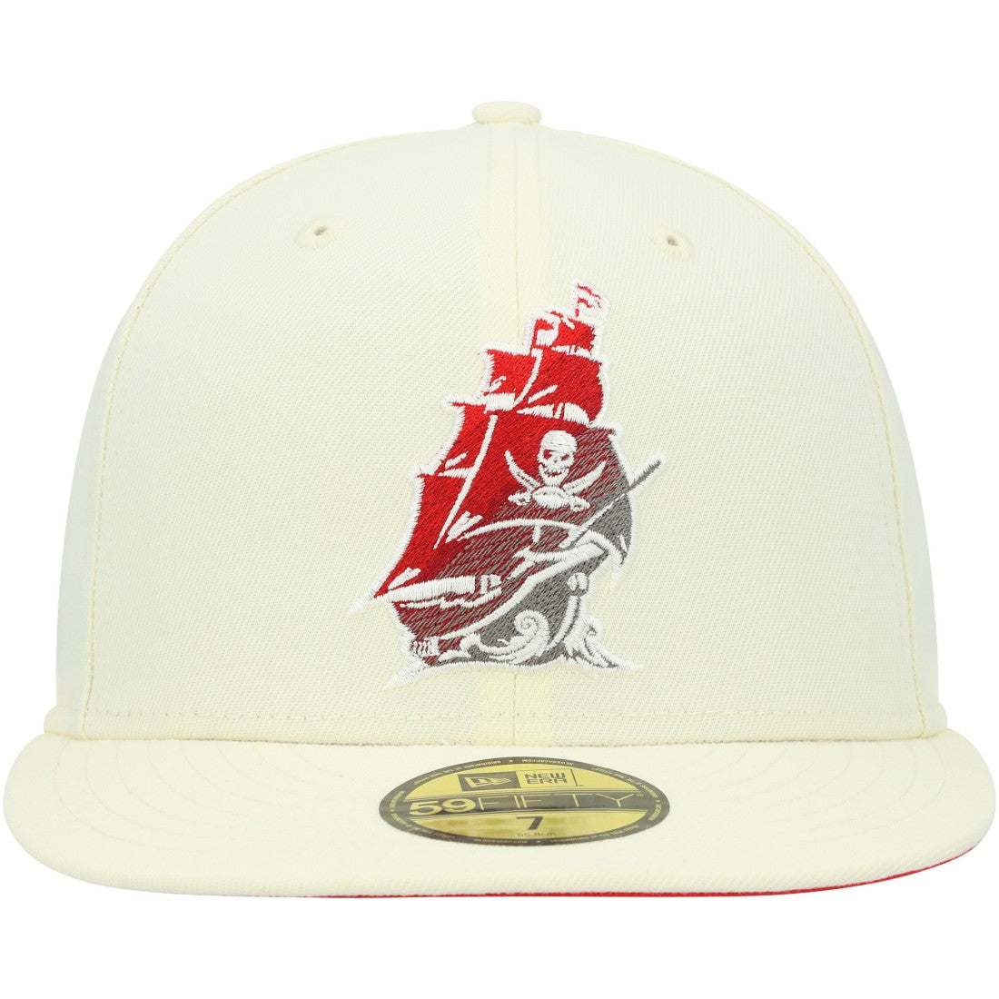 Tampa Bay Buccaneers New Era Chrome Color Dim 59FIFTY Fitted Hat - Cream - NFL