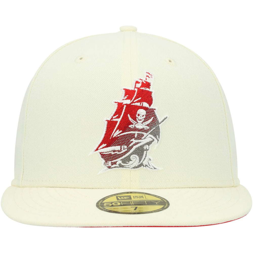 Tampa Bay Buccaneers New Era Chrome Color Dim 59FIFTY Fitted Hat - Cream - NFL