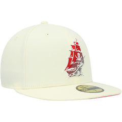 Tampa Bay Buccaneers New Era Chrome Color Dim 59FIFTY Fitted Hat - Cream - NFL
