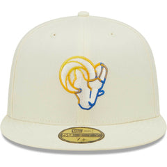 Los Angeles Rams New Era Chrome Color Dim 59FIFTY Fitted Hat - Cream - NFL