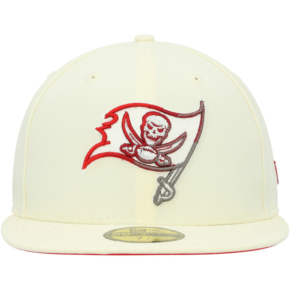 Tampa Bay Buccaneers New Era Chrome Color Dim 59FIFTY Fitted Hat - Cream - NFL