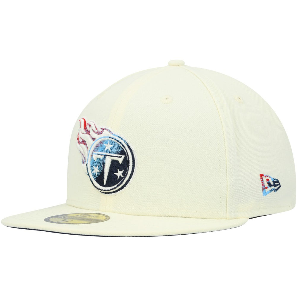 Tennessee Titans New Era Chrome Color Dim 59FIFTY Fitted Hat - Cream - NFL