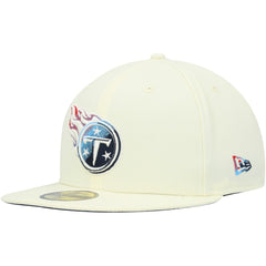 Tennessee Titans New Era Chrome Color Dim 59FIFTY Fitted Hat - Cream - NFL