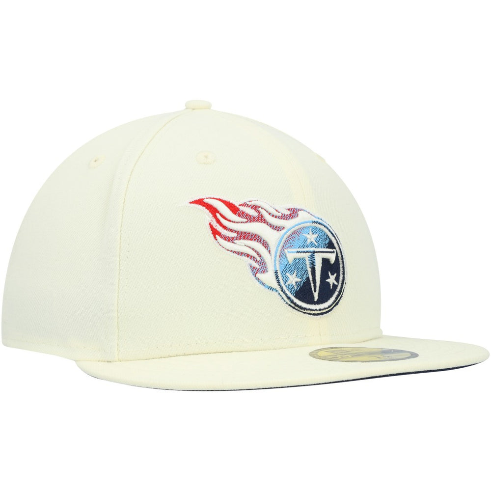 Tennessee Titans New Era Chrome Color Dim 59FIFTY Fitted Hat - Cream - NFL