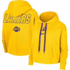 Nike Los Angeles Lakers Women's Courtside Cropped Pullover Hoodie Gold