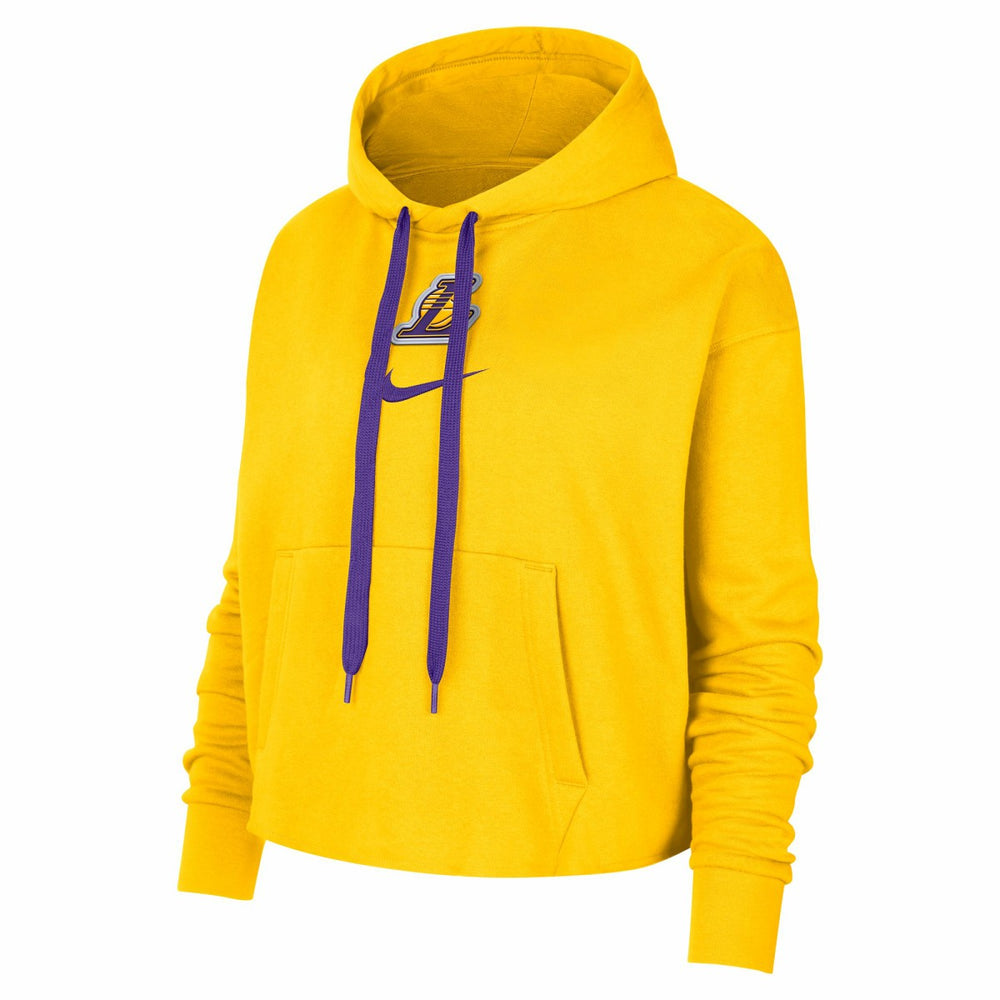 Nike Los Angeles Lakers Women's Courtside Cropped Pullover Hoodie Gold