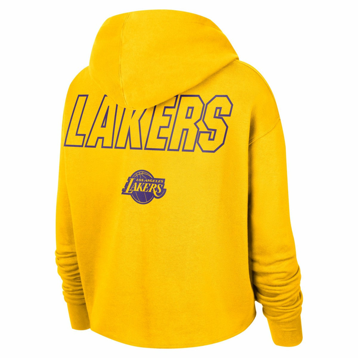 Nike Los Angeles Lakers Women's Courtside Cropped Pullover Hoodie Gold