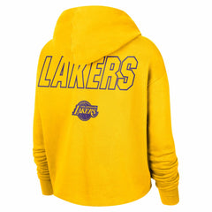 Nike Los Angeles Lakers Women's Courtside Cropped Pullover Hoodie Gold