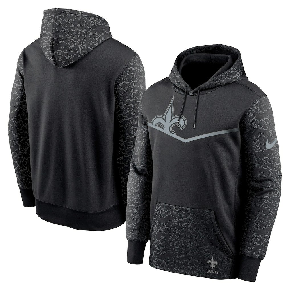 New Orleans Saints RFLCTV Chevron Pullover Hoodie - Black - Nike