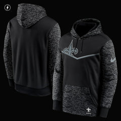 New Orleans Saints RFLCTV Chevron Pullover Hoodie - Black - Nike