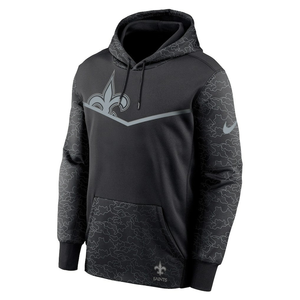 New Orleans Saints RFLCTV Chevron Pullover Hoodie - Black - Nike