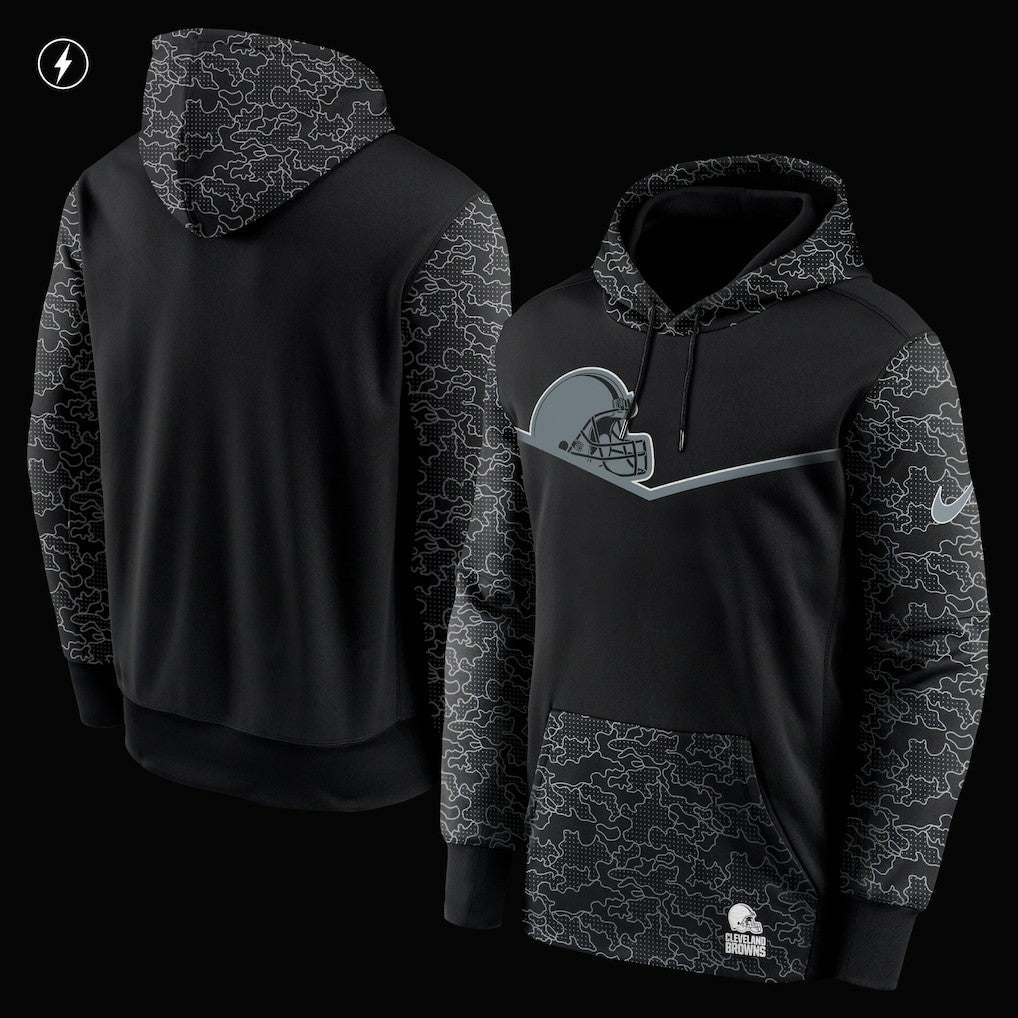 Cleveland Browns RFLCTV Chevron Pullover Hoodie - Black - Nike