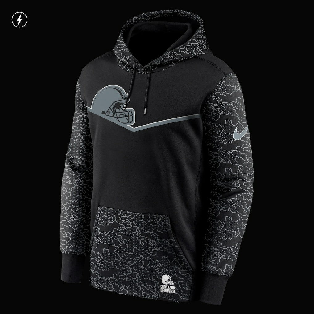 Cleveland Browns RFLCTV Chevron Pullover Hoodie - Black - Nike