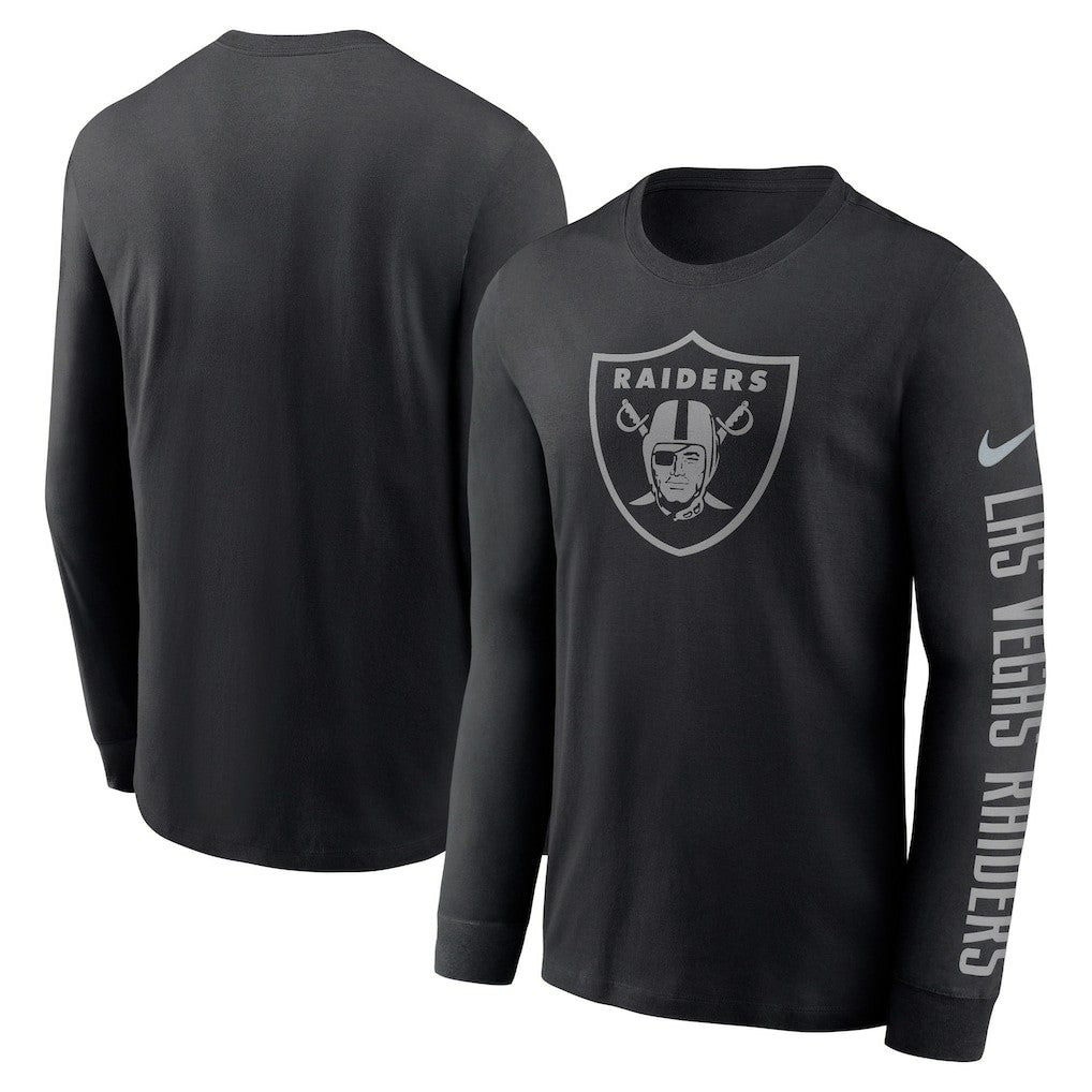 Las Vegas Raiders RFLCTV Name and Logo T-Shirt - Black - Nike