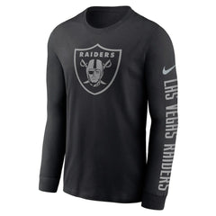 Las Vegas Raiders RFLCTV Name and Logo T-Shirt - Black - Nike