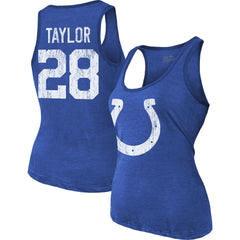 Jonathan Taylor Indianapolis Colts Majestic Threads Women's Player Name & Number Tri-Blend Tank Top - Royal - NFL