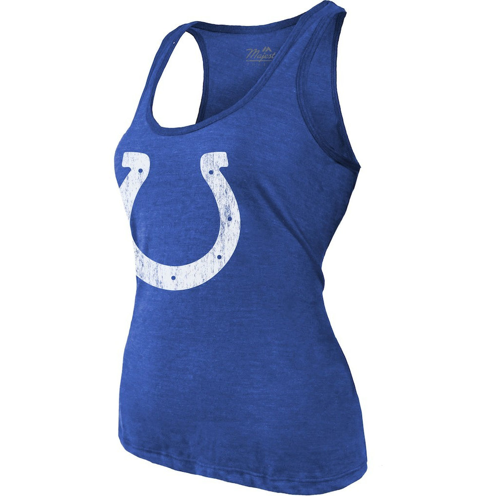 Jonathan Taylor Indianapolis Colts Majestic Threads Women's Player Name & Number Tri-Blend Tank Top - Royal - NFL