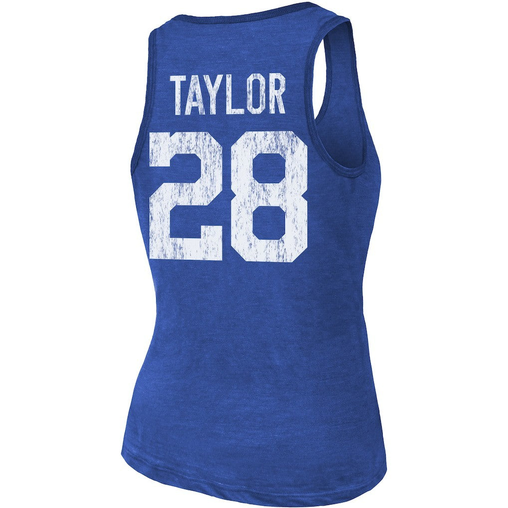 Jonathan Taylor Indianapolis Colts Majestic Threads Women's Player Name & Number Tri-Blend Tank Top - Royal - NFL