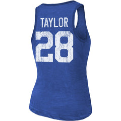 Jonathan Taylor Indianapolis Colts Majestic Threads Women's Player Name & Number Tri-Blend Tank Top - Royal - NFL