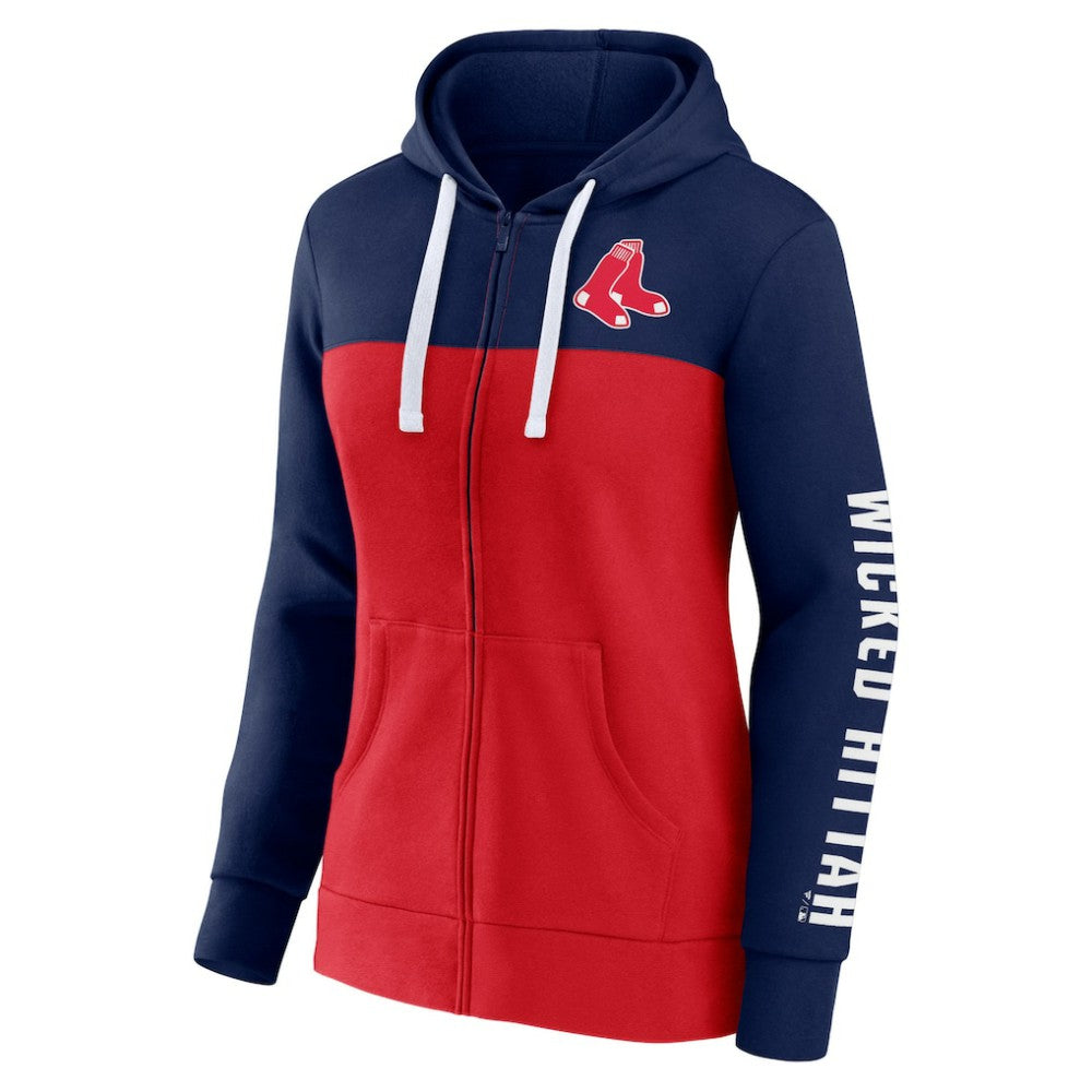 Boston Red Sox Fanatics Women's Take The Field Colorblocked Hoodie Full-Zip Jacket Outlet
