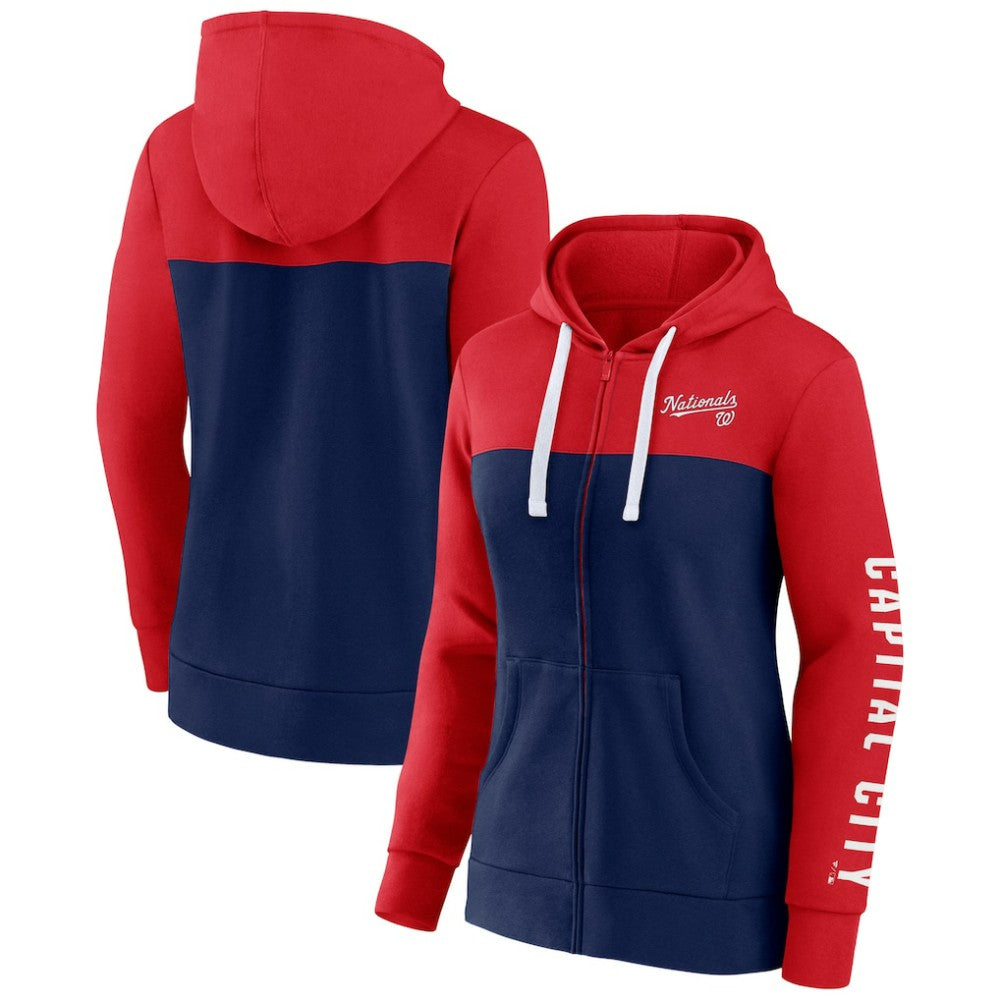 Washington Nationals Fanatics Women's Take The Field Colorblocked Hoodie Full-Zip Jacket Online