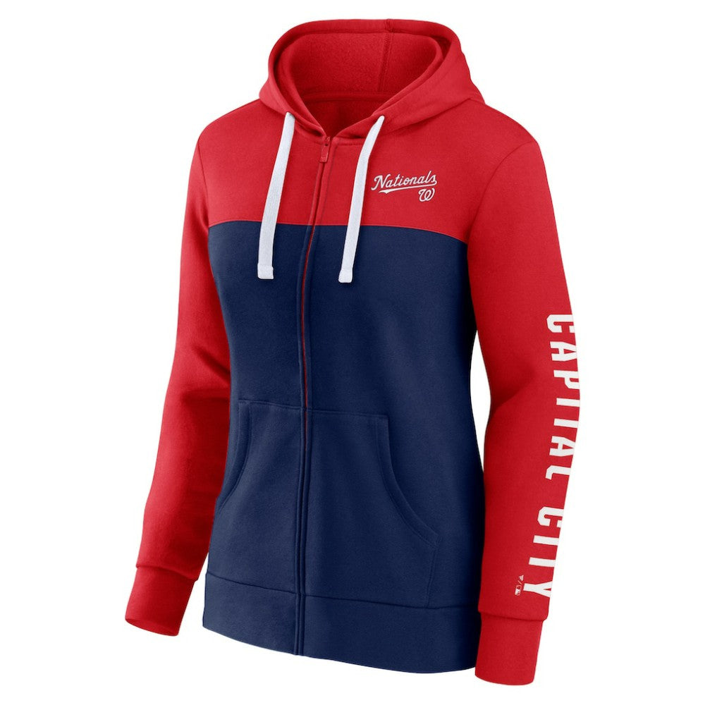 Washington Nationals Fanatics Women's Take The Field Colorblocked Hoodie Full-Zip Jacket Online