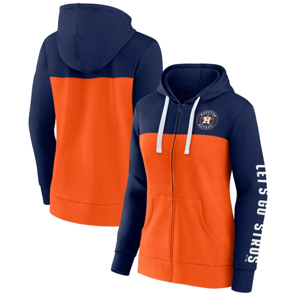 Houston Astros Fanatics Women's Take The Field Colorblocked Hoodie Full-Zip Jacket Outlet