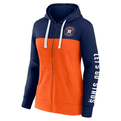 Houston Astros Fanatics Women's Take The Field Colorblocked Hoodie Full-Zip Jacket Outlet
