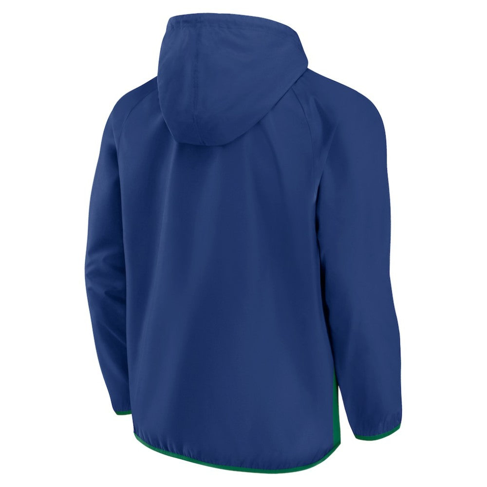 Vancouver Canucks Fanatics Backhand Shooter Defender Anorak Raglan Hoodie Quarter-Zip Jacket - Blue/Green | Fanatics sale