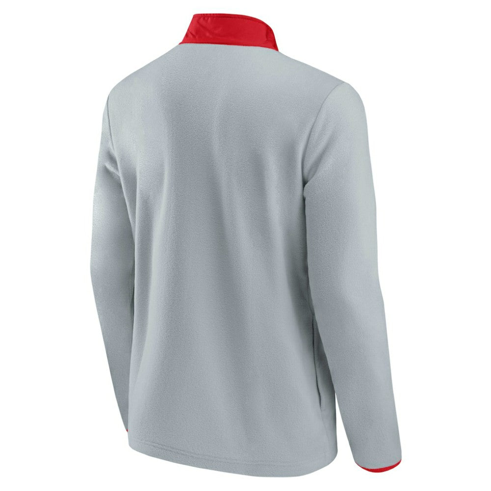 Detroit Red Wings Fanatics Hockey Polar Fleece Quarter-Snap Jacket - Gray/Red | Fanatics online