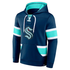 Seattle Kraken Fanatics Powerplay Warrior Pullover Hoodie - Deep Sea Blue | Fanatics discount