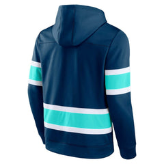 Seattle Kraken Fanatics Powerplay Warrior Pullover Hoodie - Deep Sea Blue | Fanatics discount